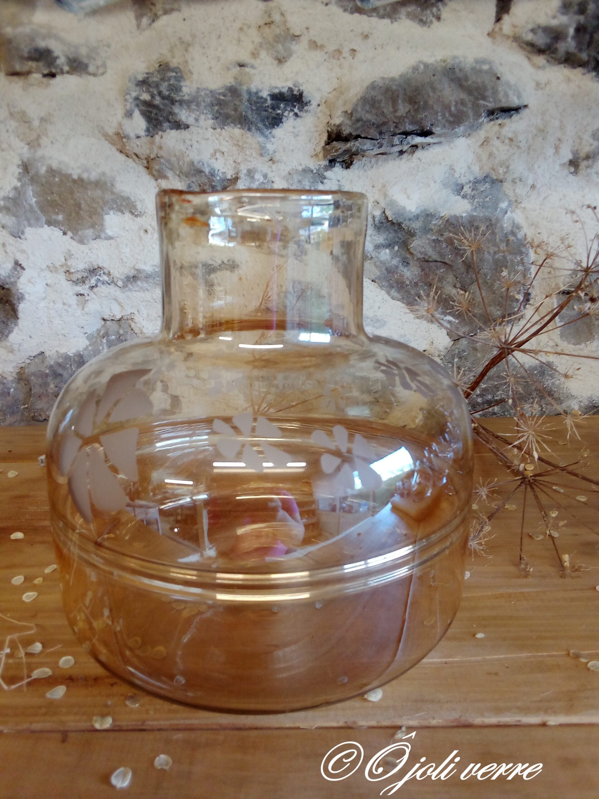 Vase jaune cérusé